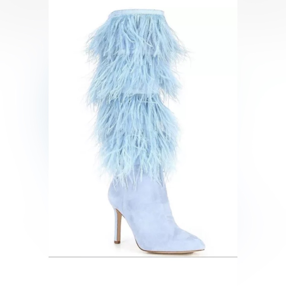 BMWT- no box 
Gianni Bini,Taryn Feather Embellished
Pointed Toe Stiletto Boots